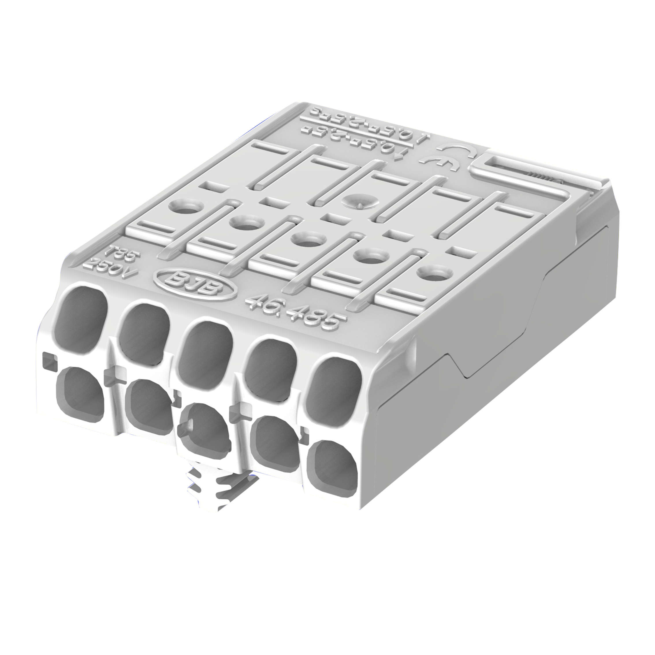Flat Terminal block 5 poles with snap-in pins Aluprofile 3NEZ12 and contact opening function