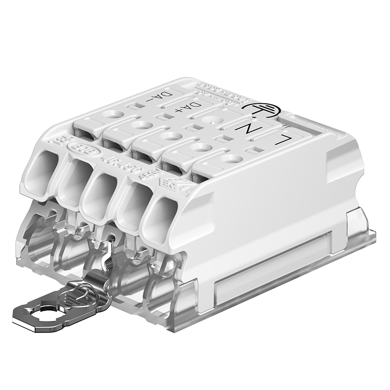 Compact Rast5 Screw Fix L-N-ES-DA+ DA- EB terminal block