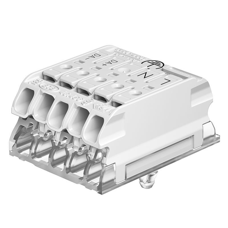 Compact Rast5 Snap-in L-N-ES-DA+ DA- ES terminal block